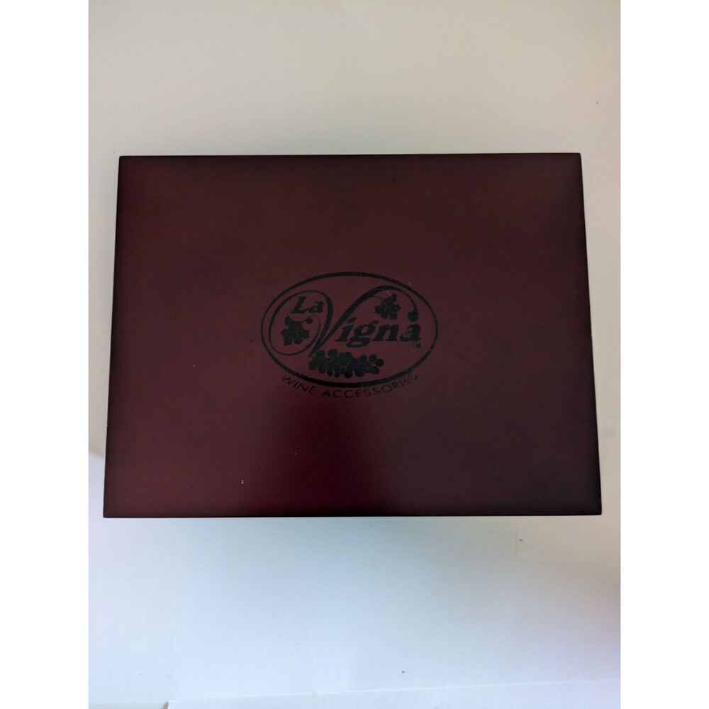 LA VIGNA CORKPULL GIFT SET MODEL 711 WINE ACCESSORIES IN WOODEN BOX Brand New
